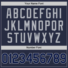 Charger l'image dans la galerie, Custom Navy Gray Mesh Authentic Throwback Baseball Jersey