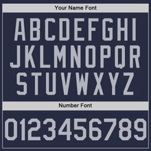 Charger l'image dans la galerie, Custom Navy Gray Mesh Authentic Throwback Baseball Jersey