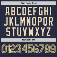 Laden Sie das Bild in den Galerie-Viewer, Custom Navy Camo-Cream Mesh Authentic Throwback Baseball Jersey