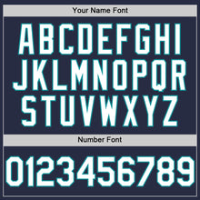 Laden Sie das Bild in den Galerie-Viewer, Custom Navy White-Teal Mesh Authentic Throwback Baseball Jersey