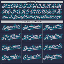 Laden Sie das Bild in den Galerie-Viewer, Custom Navy Gray-Teal Mesh Authentic Throwback Baseball Jersey