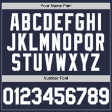 Charger l'image dans la galerie, Custom Navy White-Gray Mesh Authentic Throwback Baseball Jersey