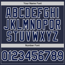 Charger l'image dans la galerie, Custom Navy White-Gray Mesh Authentic Throwback Baseball Jersey