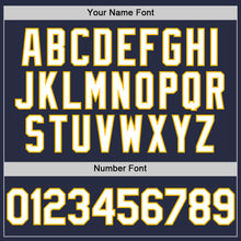 Charger l'image dans la galerie, Custom Navy White-Gold Mesh Authentic Throwback Baseball Jersey