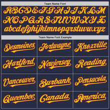 Charger l'image dans la galerie, Custom Navy Crimson-Yellow Mesh Authentic Throwback Baseball Jersey