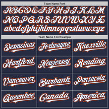 Charger l'image dans la galerie, Custom Navy White-Orange Mesh Authentic Throwback Baseball Jersey