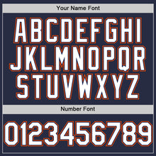 Charger l'image dans la galerie, Custom Navy White-Orange Mesh Authentic Throwback Baseball Jersey