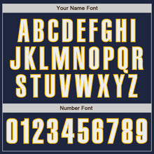 Load image into Gallery viewer, Custom Navy White-Gold Authentic Baseball Jersey