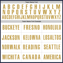 Load image into Gallery viewer, Custom Navy White-Old Gold Authentic Baseball Jersey