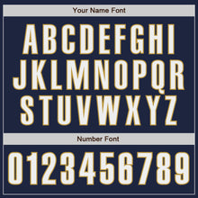 Load image into Gallery viewer, Custom Navy White-Old Gold Authentic Baseball Jersey