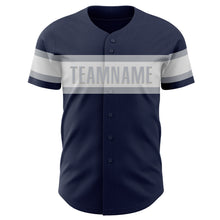 Load image into Gallery viewer, Custom Navy White-Gray Authentic Baseball Jersey