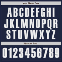 Load image into Gallery viewer, Custom Navy White-Gray Authentic Baseball Jersey