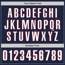 Загрузить изображение в средство просмотра галереи, Custom Navy White-Crimson Authentic Baseball Jersey