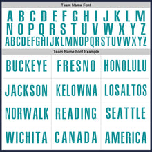 Load image into Gallery viewer, Custom Navy White-Teal Authentic Baseball Jersey