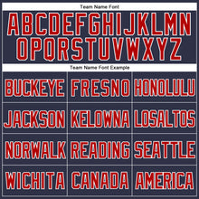 Laden Sie das Bild in den Galerie-Viewer, Custom Navy Red-White Mesh Authentic Throwback Baseball Jersey