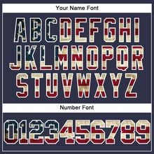 Laden Sie das Bild in den Galerie-Viewer, Custom Navy Vintage USA Flag-White Mesh Authentic Throwback Baseball Jersey