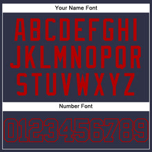 Laden Sie das Bild in den Galerie-Viewer, Custom Navy Red Mesh Authentic Throwback Baseball Jersey