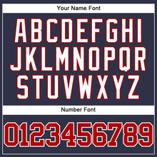 Laden Sie das Bild in den Galerie-Viewer, Custom Navy Red-White Mesh Authentic Throwback Baseball Jersey