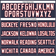 Загрузить изображение в средство просмотра галереи, Custom Navy White-Red Mesh Authentic Throwback Baseball Jersey