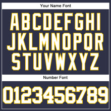 Загрузить изображение в средство просмотра галереи, Custom Navy White-Yellow Mesh Authentic Throwback Baseball Jersey