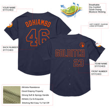 Загрузить изображение в средство просмотра галереи, Custom Navy Orange Mesh Authentic Throwback Baseball Jersey
