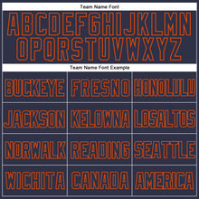 Загрузить изображение в средство просмотра галереи, Custom Navy Orange Mesh Authentic Throwback Baseball Jersey