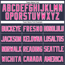 Загрузить изображение в средство просмотра галереи, Custom Navy Pink-White Mesh Authentic Throwback Baseball Jersey