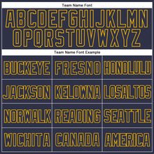 Загрузить изображение в средство просмотра галереи, Custom Navy Gold Mesh Authentic Throwback Baseball Jersey