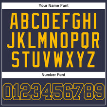 Загрузить изображение в средство просмотра галереи, Custom Navy Gold Mesh Authentic Throwback Baseball Jersey