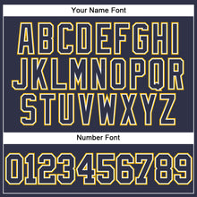 Загрузить изображение в средство просмотра галереи, Custom Navy White-Gold Mesh Authentic Throwback Baseball Jersey