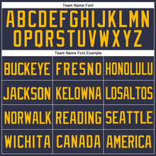 Загрузить изображение в средство просмотра галереи, Custom Navy Gold Mesh Authentic Throwback Baseball Jersey