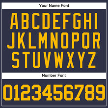 Загрузить изображение в средство просмотра галереи, Custom Navy Gold Mesh Authentic Throwback Baseball Jersey