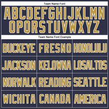 Загрузить изображение в средство просмотра галереи, Custom Navy Old Gold-White Mesh Authentic Throwback Baseball Jersey