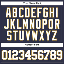 Загрузить изображение в средство просмотра галереи, Custom Navy White-Old Gold Mesh Authentic Throwback Baseball Jersey