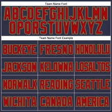 Загрузить изображение в средство просмотра галереи, Custom Navy Red-Old Gold Mesh Authentic Throwback Baseball Jersey