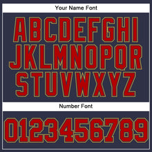 Загрузить изображение в средство просмотра галереи, Custom Navy Red-Old Gold Mesh Authentic Throwback Baseball Jersey