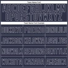 Загрузить изображение в средство просмотра галереи, Custom Navy Gray Mesh Authentic Throwback Baseball Jersey