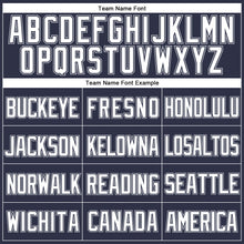 Загрузить изображение в средство просмотра галереи, Custom Navy White-Gray Mesh Authentic Throwback Baseball Jersey