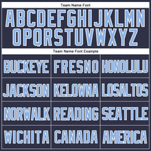 Загрузить изображение в средство просмотра галереи, Custom Navy Light Blue-White Mesh Authentic Throwback Baseball Jersey