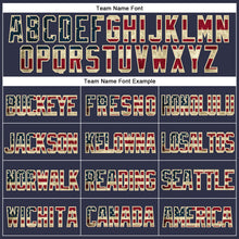 Загрузить изображение в средство просмотра галереи, Custom Navy Vintage USA Flag-Cream Mesh Authentic Throwback Baseball Jersey