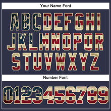 Загрузить изображение в средство просмотра галереи, Custom Navy Vintage USA Flag-Cream Mesh Authentic Throwback Baseball Jersey