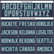 Загрузить изображение в средство просмотра галереи, Custom Navy Gray-Teal Mesh Authentic Throwback Baseball Jersey