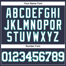 Загрузить изображение в средство просмотра галереи, Custom Navy White-Teal Mesh Authentic Throwback Baseball Jersey