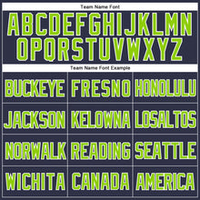 Загрузить изображение в средство просмотра галереи, Custom Navy Neon Green-White Mesh Authentic Throwback Baseball Jersey