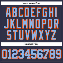 Загрузить изображение в средство просмотра галереи, Custom Navy Light Blue-Orange Mesh Authentic Throwback Baseball Jersey