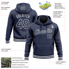 Загрузить изображение в средство просмотра галереи, Custom Stitched Navy White Sports Pullover Sweatshirt Hoodie