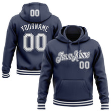 Загрузить изображение в средство просмотра галереи, Custom Stitched Navy White Sports Pullover Sweatshirt Hoodie