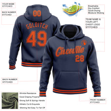 Загрузить изображение в средство просмотра галереи, Custom Stitched Navy Orange Sports Pullover Sweatshirt Hoodie
