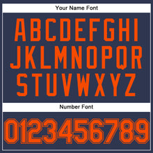 Загрузить изображение в средство просмотра галереи, Custom Stitched Navy Orange Sports Pullover Sweatshirt Hoodie