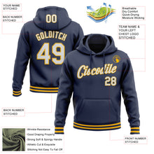 Загрузить изображение в средство просмотра галереи, Custom Stitched Navy White-Gold Sports Pullover Sweatshirt Hoodie